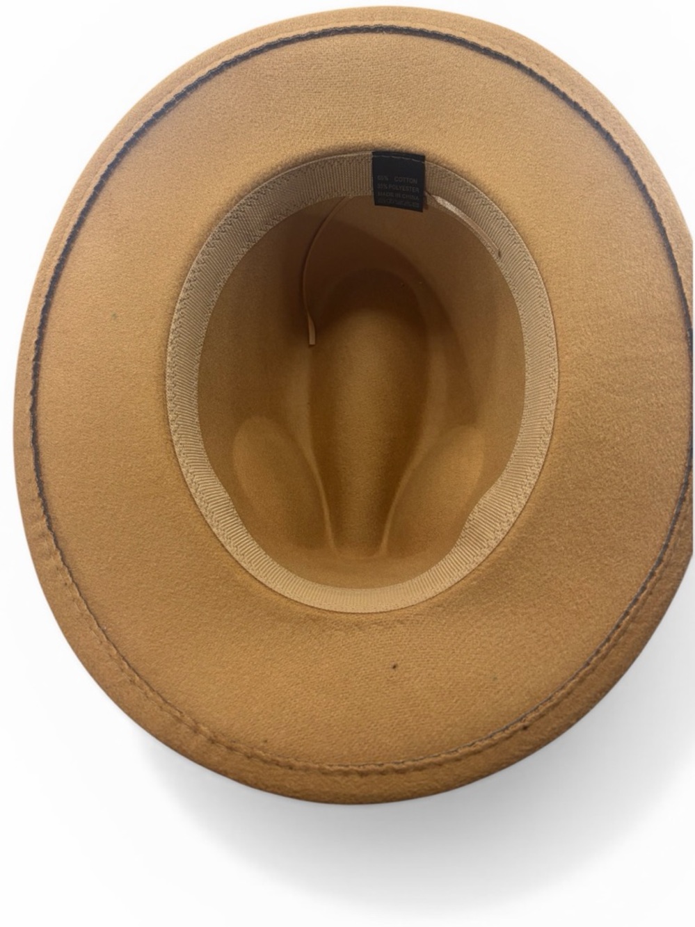 Women’s wide brim Beige, Brown Felt Fedora Hat, Mountian hat, OS - Picture 5 of 6